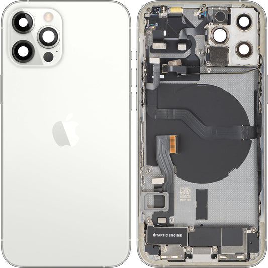 Капак за батерия Apple iPhone 12 Pro, с междинен корпус, пълни части, сребрист, Swap