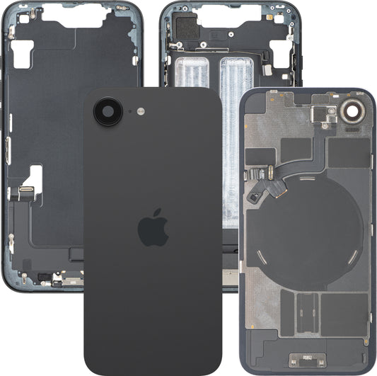 Капак за батерия Apple iPhone 17e, с междинен корпус, пълни части, черен, Swap Premium