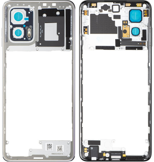 Корпус Среден Motorola Moto G73, Сребрист (Lucent White), Service Pack 5S58C22265