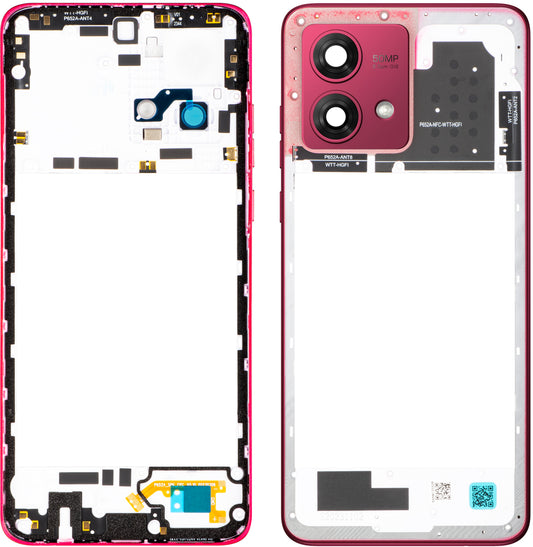 Корпус Среден Motorola Moto G84, Червен (Viva Magenta), Service Pack 5S58C23328