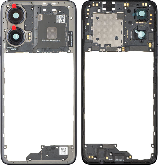Среден корпус Motorola Moto G35, Черен (Midnight Black), Сервизен пакет 5S58C28877