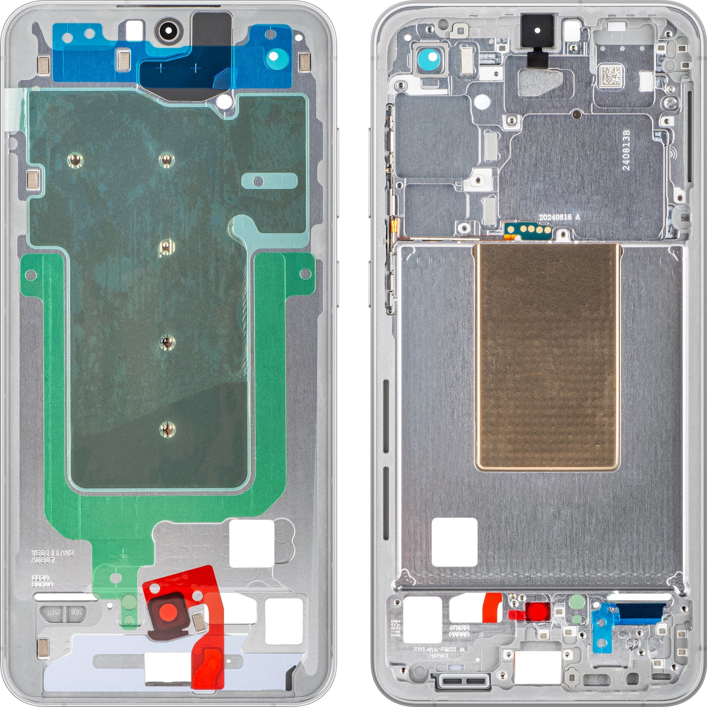 Среден корпус Samsung Galaxy S24 FE S721, Сребрист, Service Pack GH82-35851B