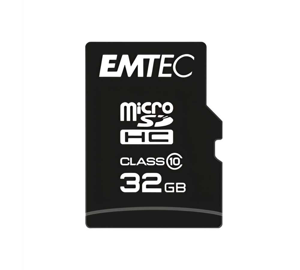 Emtec C10 Classic microSDHC Memory Card, 32Gb, Class 10, With Card Reader and Adapter ECMSDM32GHC10CGRA2