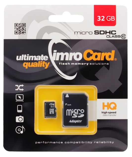 Карта памет microSDHC Imro, 32Gb, Клас 10 / UHS-1 U1, с адаптер