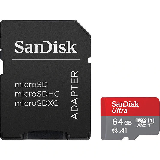 Карта памет microSDXC SanDisk Ultra Android A1, 64Gb, Клас 10 / UHS-1 U1, С адаптер SDSQUAB-064G-GN6MA