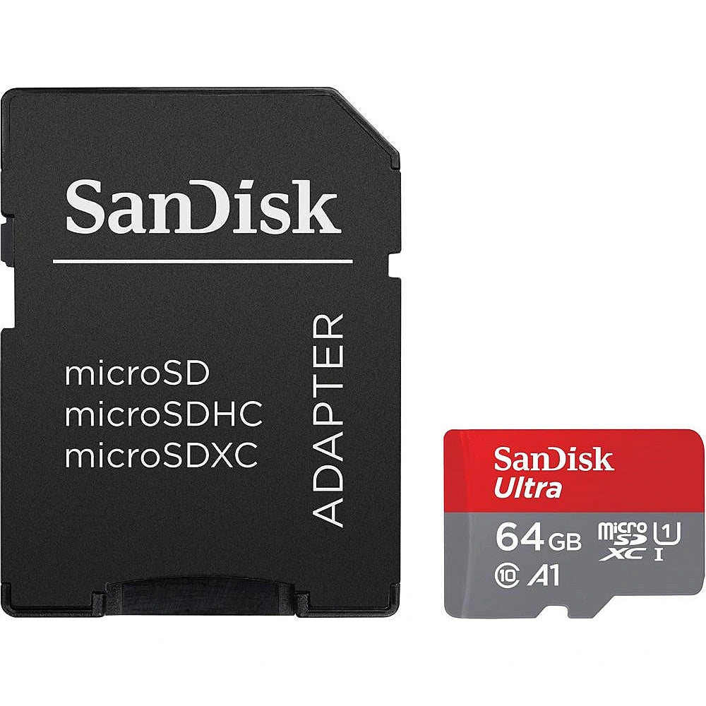 Карта памет microSDXC SanDisk Ultra Android A1, 64Gb, Клас 10 / UHS-1 U1, С адаптер SDSQUAB-064G-GN6MA