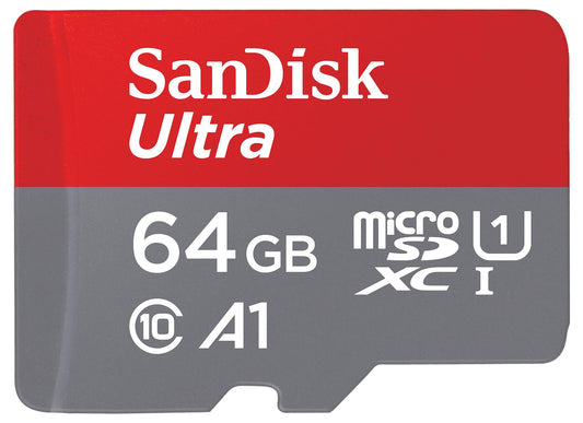 Карта памет microSDXC SanDisk Ultra Android A1, 64Gb, Клас 10 / UHS-1 U1, С адаптер SDSQUAB-064G-GN6MA