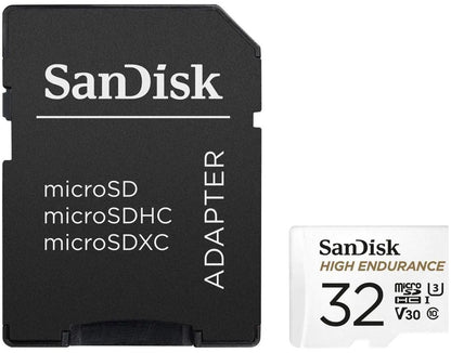 microSDHC карта памет SanDisk High Endurance, 32GB, Клас 10 / UHS-1 U3, с адаптер SDSQQNR-032G-GN6IA