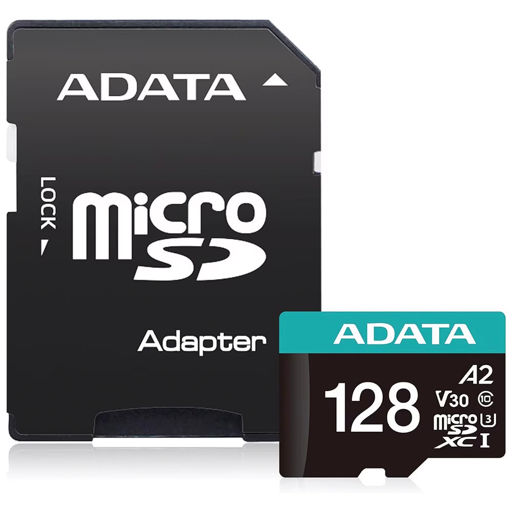 Карта памет microSDXC Adata Premier Pro, 128GB, Клас 10 / UHS-1 U3, С адаптер AUSDX128GUI3V30SA2-RA1