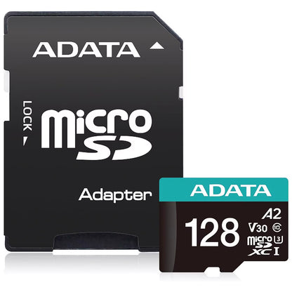 Карта памет microSDXC Adata Premier Pro, 128GB, Клас 10 / UHS-1 U3, С адаптер AUSDX128GUI3V30SA2-RA1
