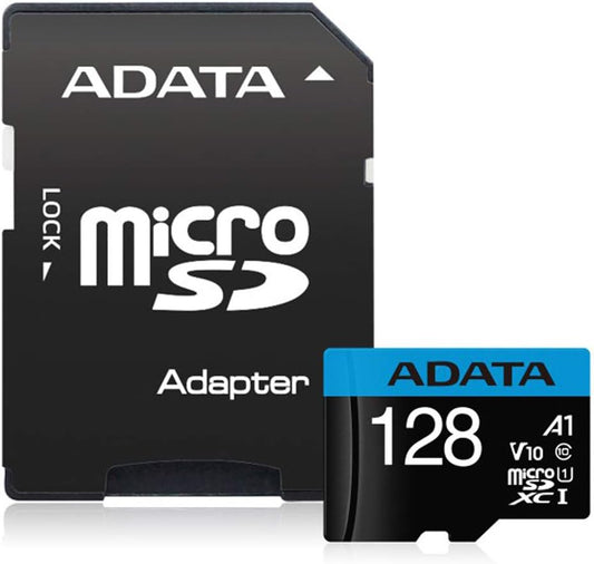 Карта памет microSDXC Adata Premier, 128Gb, Клас 10 / UHS-1 U1, с адаптер AUSDX128GUICL10A1-RA1