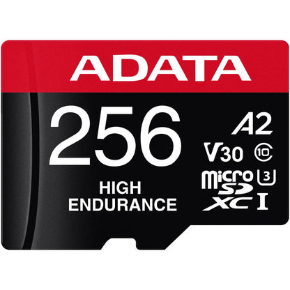 Карта памет microSDXC Adata High Endurance, 256Gb, Клас 10 / UHS-1 U3, С адаптер AUSDX256GUI3V30SHA2-RA1