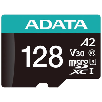 Карта памет microSDXC Adata Premier Pro, 128GB, Клас 10 / UHS-1 U3, С адаптер AUSDX128GUI3V30SA2-RA1