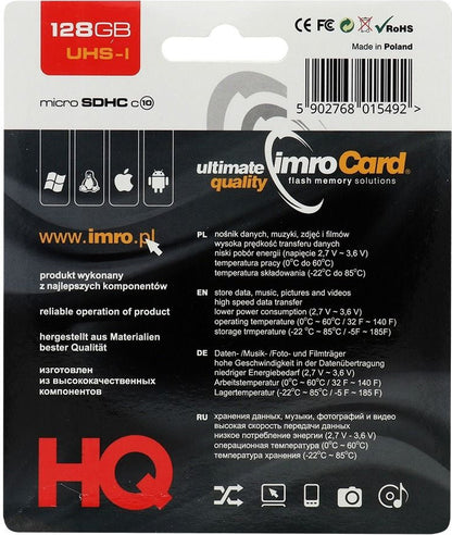 Карта памет microSDXC Imro, 128Gb, Клас 10 / UHS-1 U1, С адаптер
