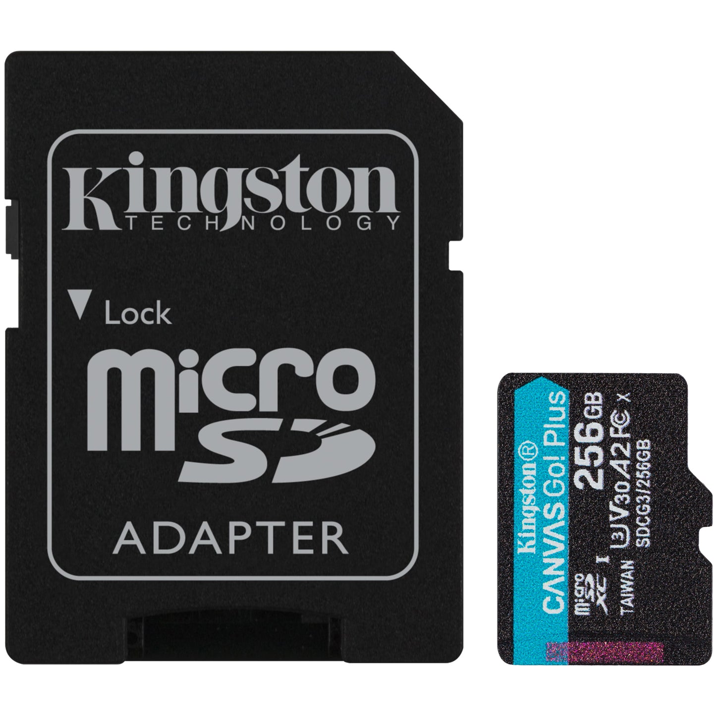 Карта памет microSDXC Kingston Canvas Go Plus, 256Gb, Class 10 / UHS-1 U3, с адаптер SDCG3/256GB 