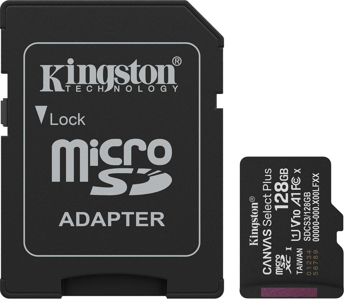 Карта памет microSDXC Kingston Canvas Select Plus Android A1, 128Gb, Клас 10 / UHS-1 U1, С адаптер SDCS3/128GB