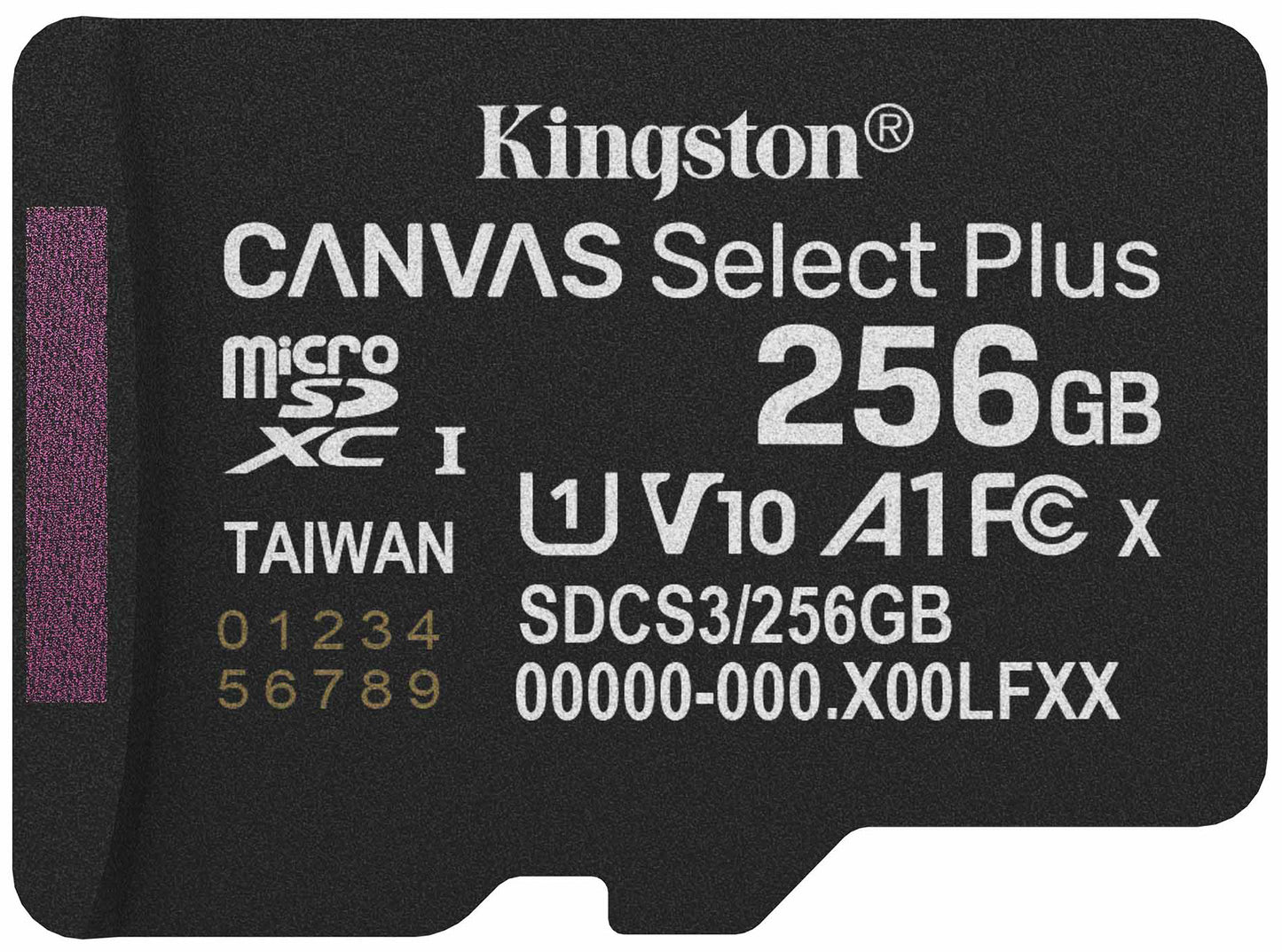 Карта памет microSDXC Kingston Canvas Select Plus Android A1, 256Gb, Клас 10 / UHS-1 U1 SDCS3/256GBSP