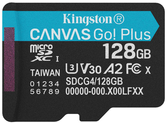 Карта памет microSDXC Kingston Canvas Go Plus Android A2, 128Gb, Клас 10 / UHS-1 U3 SDCG4/128GBSP