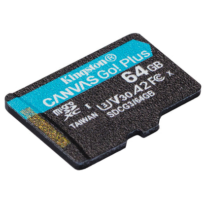 Карта памет microSDXC Kingston Canvas Go Plus, 64Gb, Class 10 / UHS-1 U3 SDCG3/64GBSP 