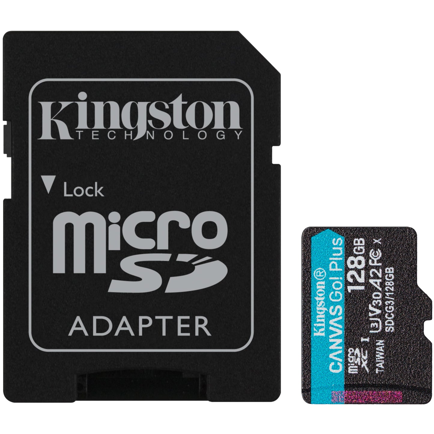 Карта памет microSDXC Kingston Canvas Go Plus, 128Gb, Class 10 / UHS-1 U3, с адаптер SDCG3/128GB 