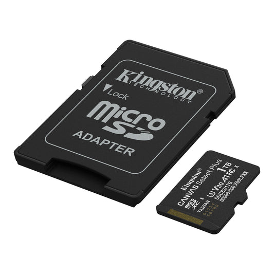 Карта памет microSDXC Kingston Canvas Select Plus Android A1, 1TB, Клас 10 / UHS-1 U3, С адаптер SDCS3/1TB