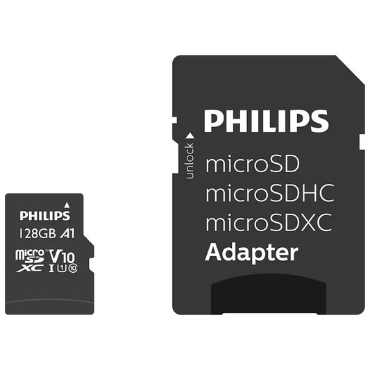 Карта памет microSDXC Philips, 128Gb, Клас 10 / UHS-1 U1, С адаптер FM12MP45B/10