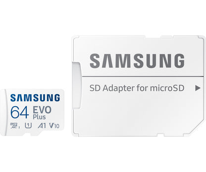 Карта памет microSDXC Samsung Evo Plus, 64Gb, Class 10 / UHS-1 U1, с адаптер MB-MC64KA/EU MB-MC64KA/EU