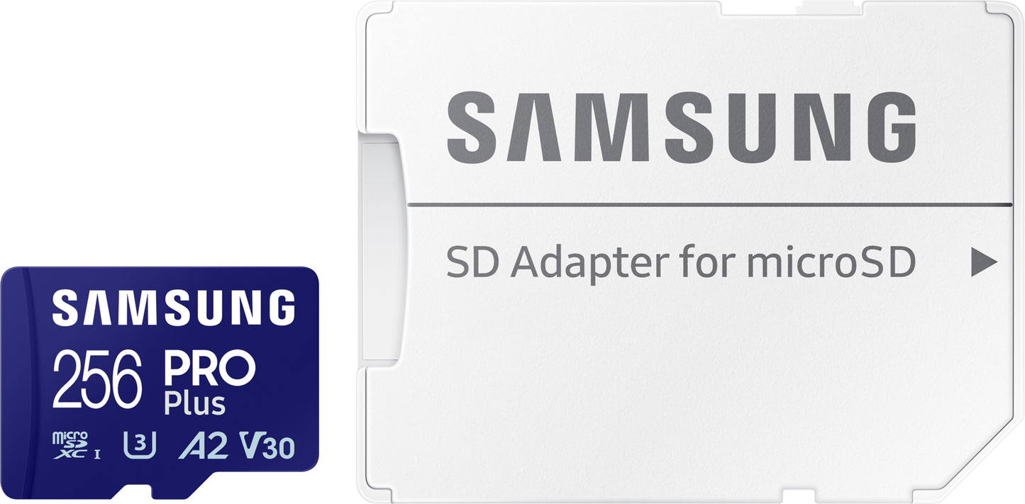 Карта памет microSDXC Samsung PRO Plus, 256Gb, Клас 10 / UHS-1 U3, С адаптер MB-MD256SA/EU
