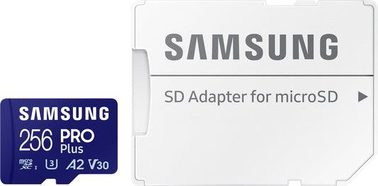Карта памет microSDXC Samsung PRO Plus, 256Gb, Клас 10 / UHS-1 U3, С адаптер MB-MD256SA/EU