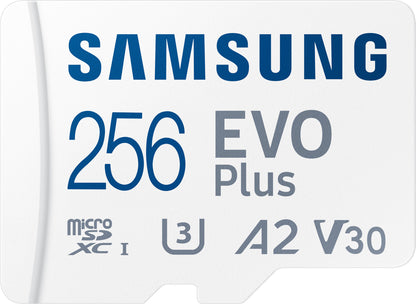 Samsung Evo Plus microSDXC карта памет, 256Gb, клас 10 / UHS-1 U3, с адаптер MB-MC256KA/EU MB-MC256KA/EU