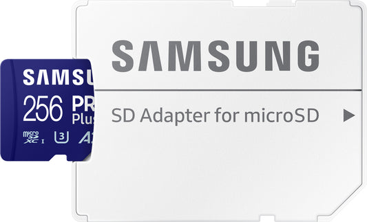 Карта памет microSDXC Samsung PRO Plus, 256Gb, Клас 10 / UHS-1 U3, С адаптер MB-MD256SA/EU