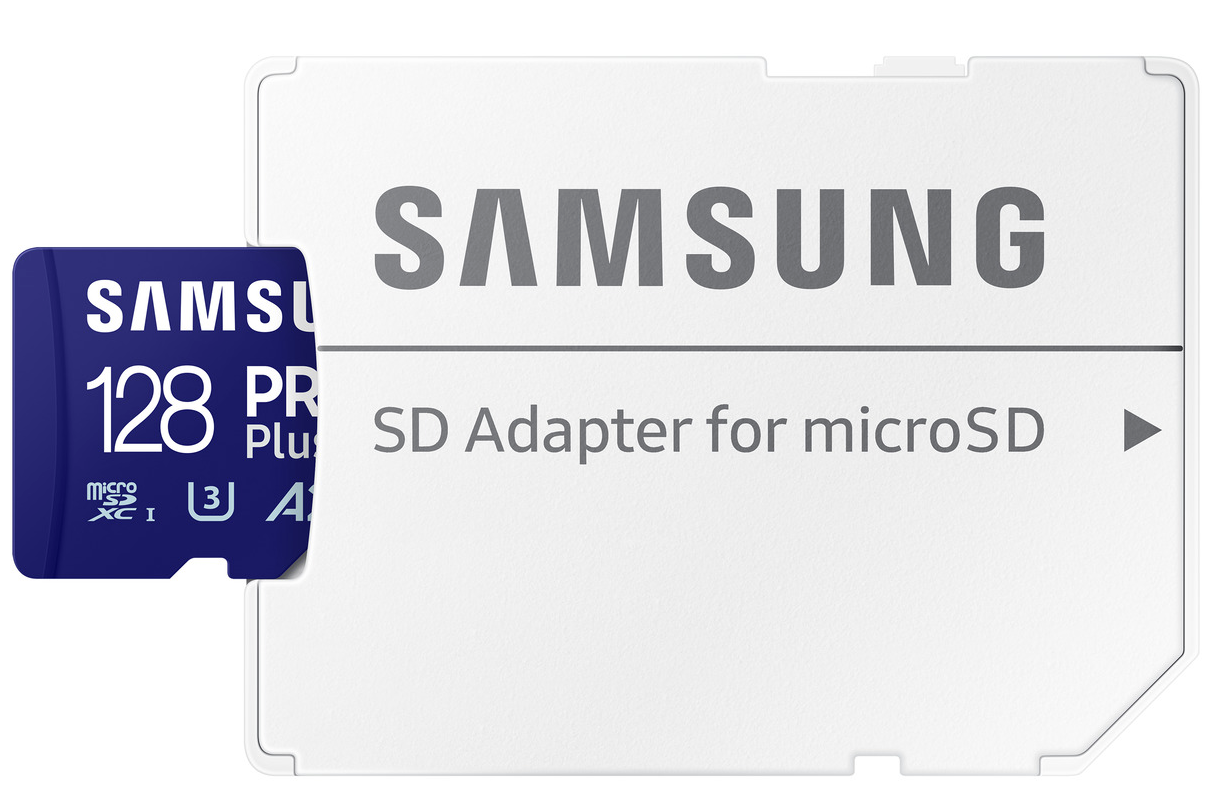Карта памет microSDXC Samsung PRO Plus, 128Gb, Клас 10 / UHS-1 U3, С адаптер MB-MD128SA/EU