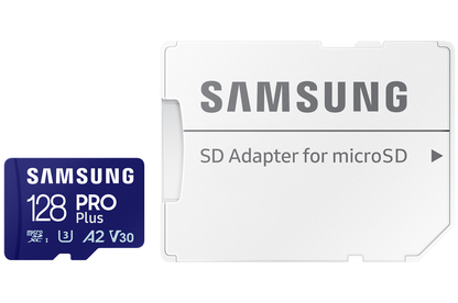 Карта памет microSDXC Samsung PRO Plus, 128Gb, Клас 10 / UHS-1 U3, С адаптер MB-MD128SA/EU