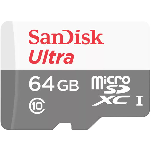 Карта памет microSDXC SanDisk Ultra, 64Gb, Клас 10, С адаптер SDSQUNR-064G-GN3MA