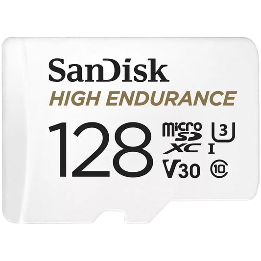 Карта памет microSDXC SanDisk High Endurance, 128Gb, Клас 10 / UHS-1 U3, С адаптер SDSQQNR-128G-GN6IA
