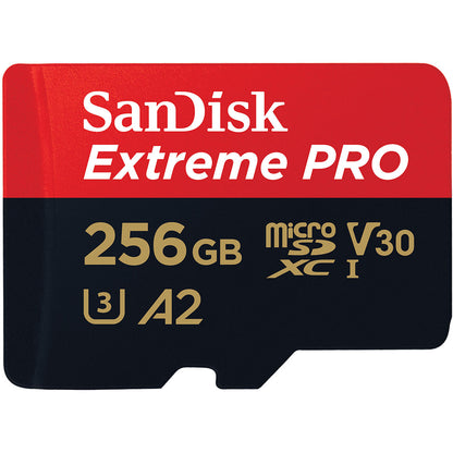 Карта памет microSDXC SanDisk Extreme Pro, 256Gb, Клас 10 / UHS-1 U3, С адаптер SDSQXCD-256G-GN6MA