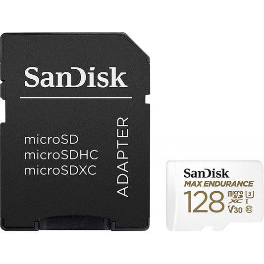 Карта памет microSDXC SanDisk MAX Endurance, 128Gb, Клас 10 / UHS-1 U3, С адаптер SDSQQVR-128G-GN6IA