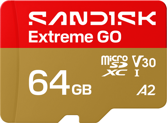 Карта памет microSDXC SanDisk Extreme GO Android A2, 64Gb, Клас 10 / UHS-1 U1 SDSQXGN-064G-GN6MN