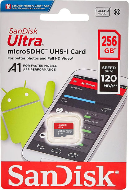 Карта памет microSDXC SanDisk Ultra Android A1, 256Gb, Клас 10 / UHS-1 U1 SDSQUAC-256G-GN6MN