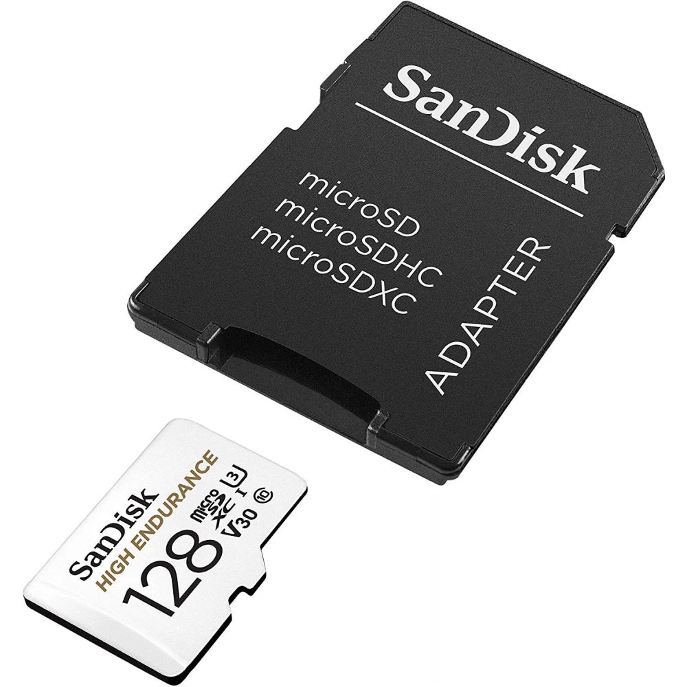 Карта памет microSDXC SanDisk High Endurance, 128Gb, Клас 10 / UHS-1 U3, С адаптер SDSQQNR-128G-GN6IA