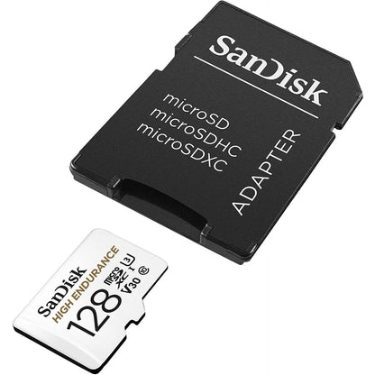 Карта памет microSDXC SanDisk High Endurance, 128Gb, Клас 10 / UHS-1 U3, С адаптер SDSQQNR-128G-GN6IA