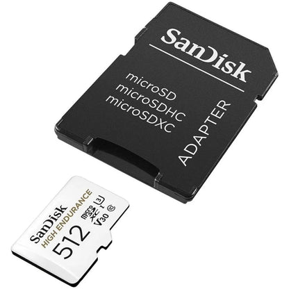 Карта памет microSDXC SanDisk High Endurance, 512Gb, Клас 10 / UHS-1 U3, С адаптер SDSQQNR-512G-GN6IA
