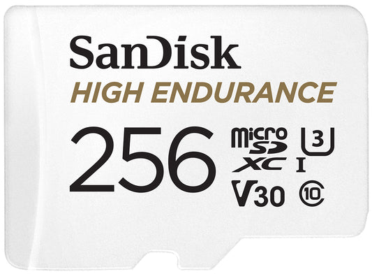 Карта памет microSDXC SanDisk High Endurance, 256Gb, Клас 10 / UHS-1 U3, С адаптер SDSQQNR-256G-GN6IA
