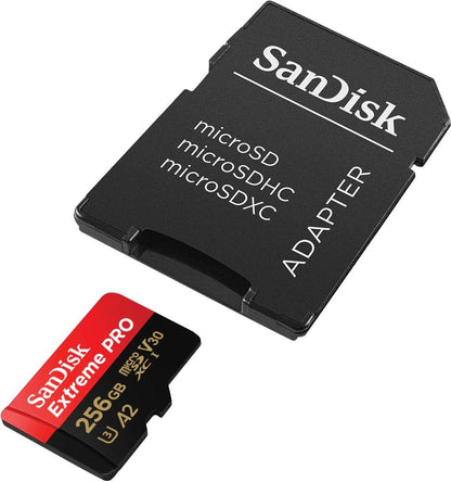 Карта памет microSDXC SanDisk Extreme Pro, 256Gb, Клас 10 / UHS-1 U3, С адаптер SDSQXCD-256G-GN6MA