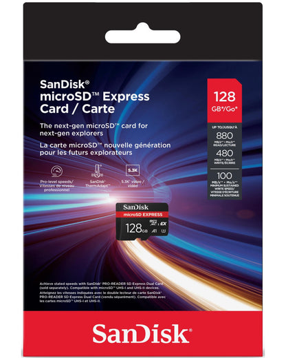 Карта памет microSDXC SanDisk Express, 128Gb, Клас 10 / UHS-1 U3 SDSQXFN-128G-GN4NN