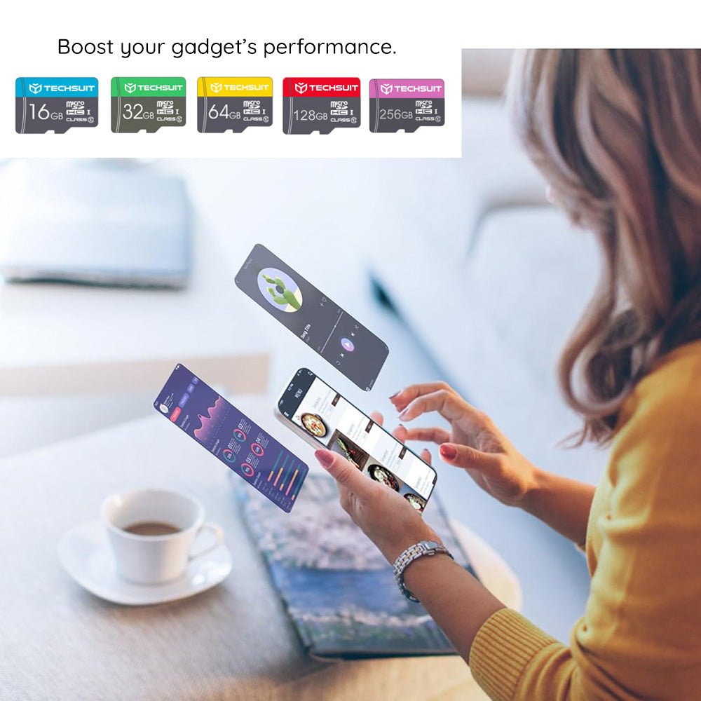 Карта памет microSDXC Techsuit THCM26, 128Gb, Клас 10, с адаптер