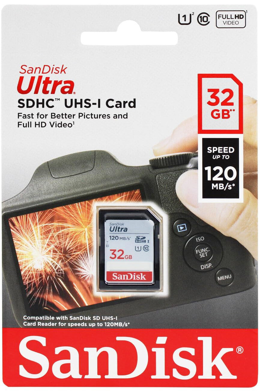 Карта памет SDHC SanDisk Ultra, 32Gb, Клас 10 / UHS-1 U1 SDSDUN4-032G-GN6IN