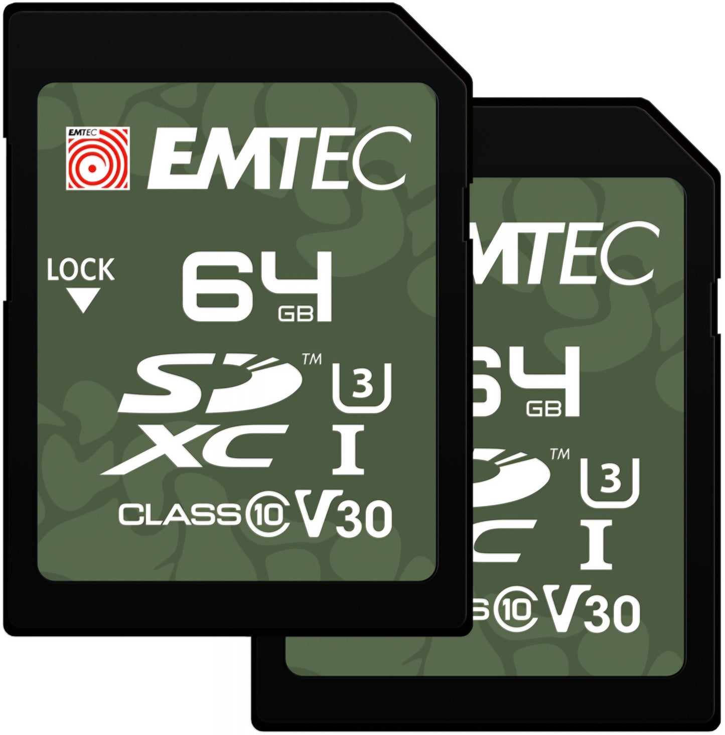 SDXC памет карта Emtec Rugged Outdoor, 64Gb, Клас 10 / UHS-1 U3, Комплект 2 броя ECMSD64GXCU3ORP