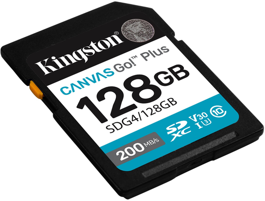 Карта памет SDXC Kingston Canvas Go Plus, 128Gb, Клас 10 / UHS-1 U3 SDG4/128GB