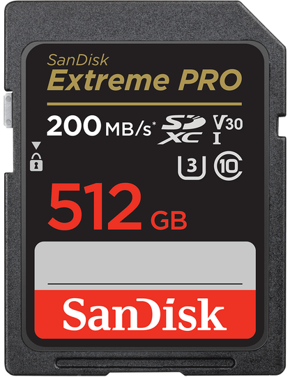 Карта памет SDXC SanDisk Extreme Pro, 512Gb, Клас 10 / UHS-1 U3 SDSDXXD-512G-GN4IN